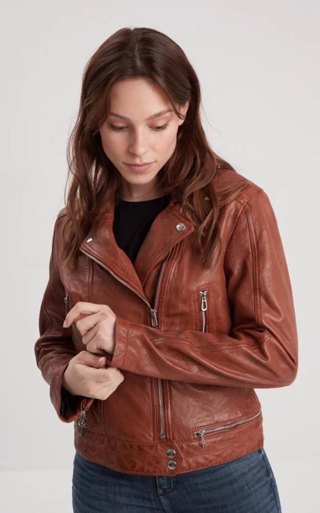 la canadienne Blouson cuir Lea Cognac