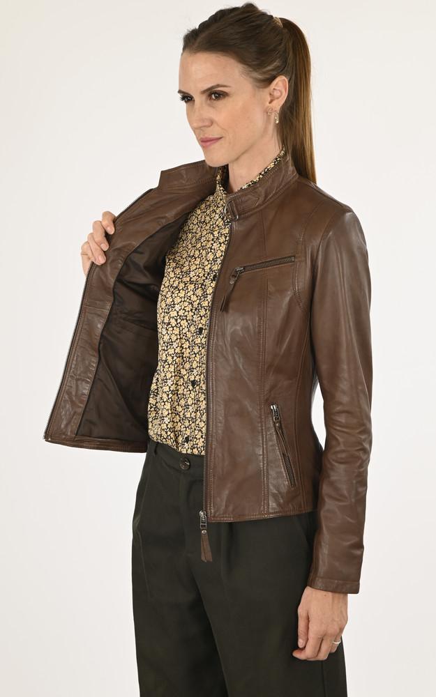 La Canadienne Blouson Cuir Marron Femme