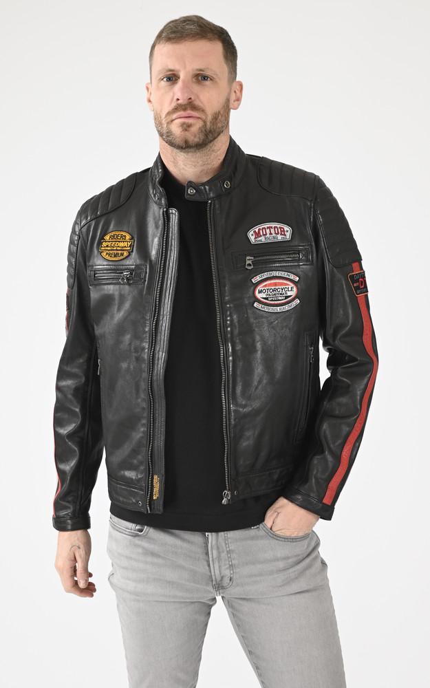 la canadienne Blouson cuir motard Gasly noir