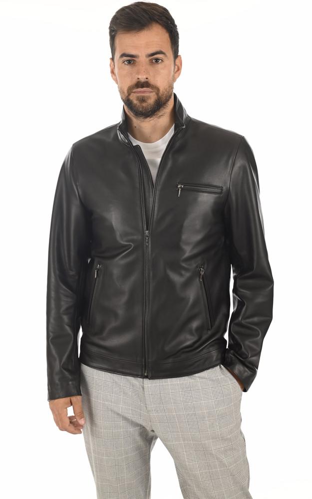 La Canadienne Blouson Cuir Noir Minimaliste