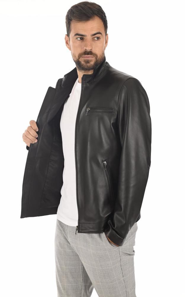 La Canadienne Blouson Cuir Noir Minimaliste