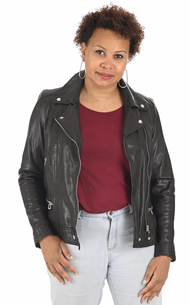 La Canadienne Blouson Cuir Noir Sana CURVE