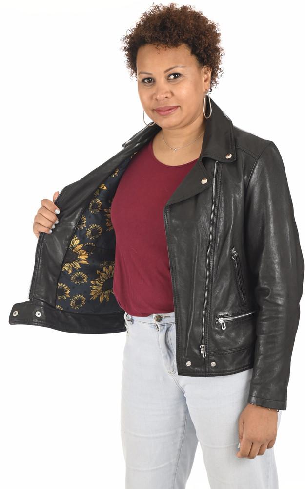 La Canadienne Blouson Cuir Noir Sana CURVE
