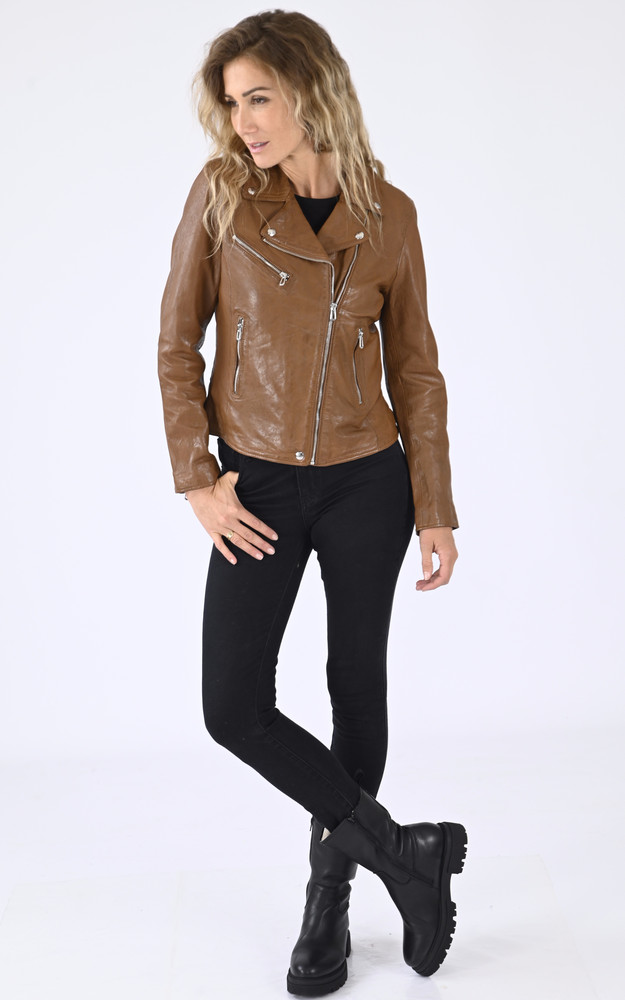 La Canadienne Blouson Cuir Olympe Cognac