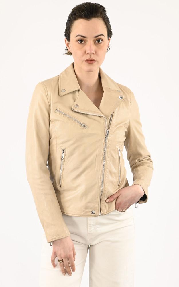 la canadienne Blouson cuir Olympe Ecru