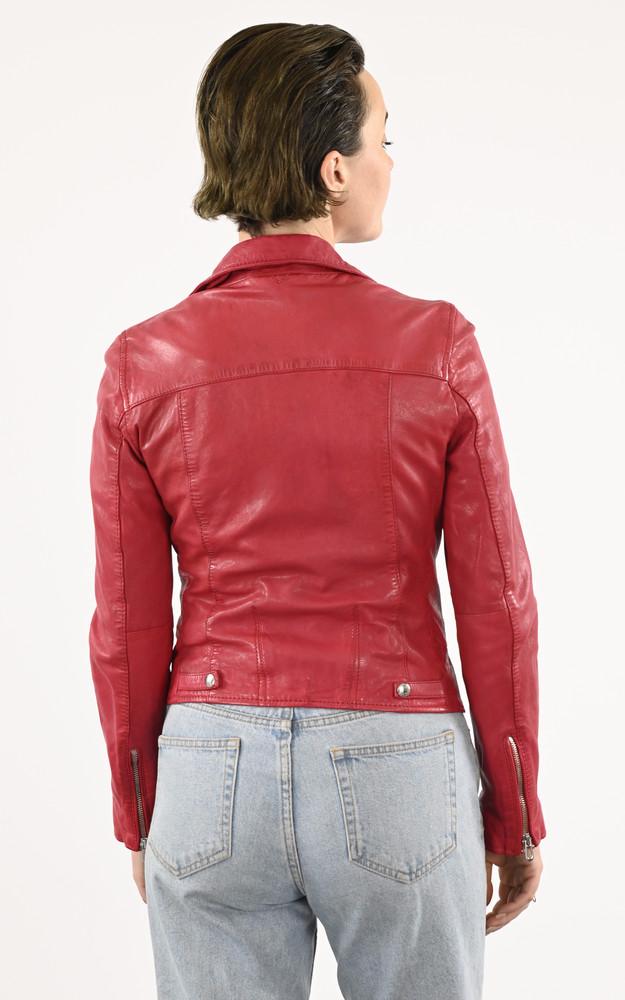 La Canadienne Blouson Cuir Olympe Framboise
