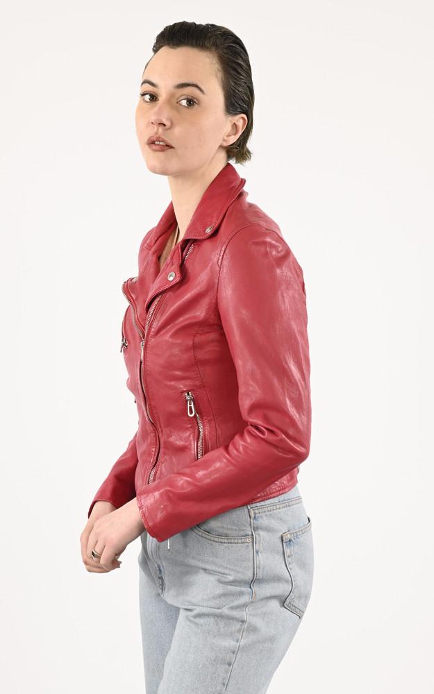 la canadienne Blouson cuir Olympe Framboise