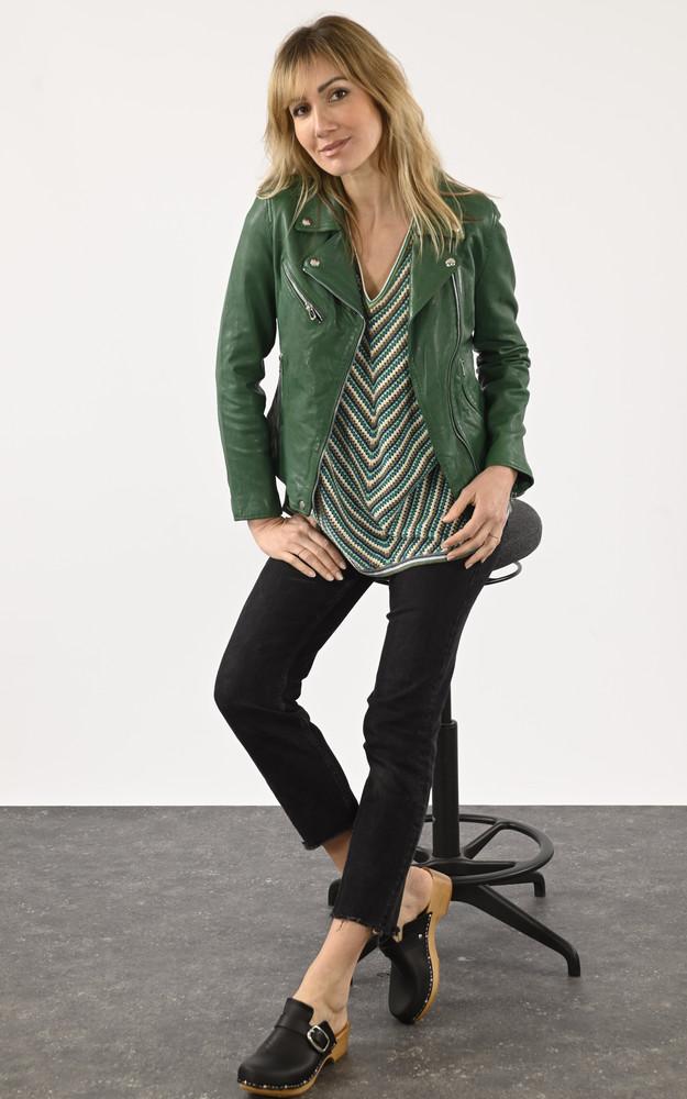 La Canadienne Blouson Cuir Olympe Holly Green