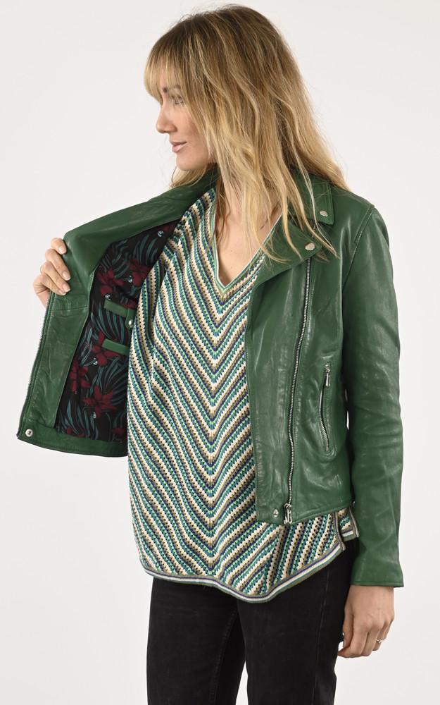 La Canadienne Blouson Cuir Olympe Holly Green