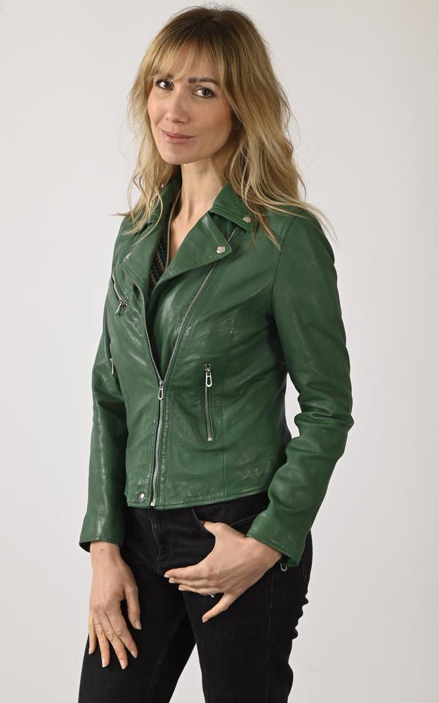 la canadienne Blouson cuir Olympe Holly green