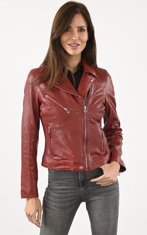 La Canadienne Blouson Cuir Olympe Rouge