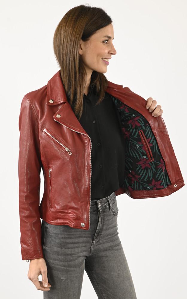 La Canadienne Blouson Cuir Olympe Rouge