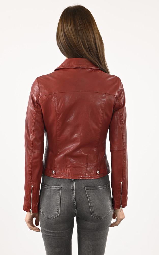 La Canadienne Blouson Cuir Olympe Rouge