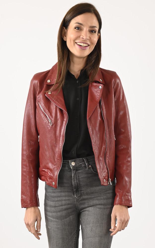 la canadienne Blouson cuir Olympe rouge