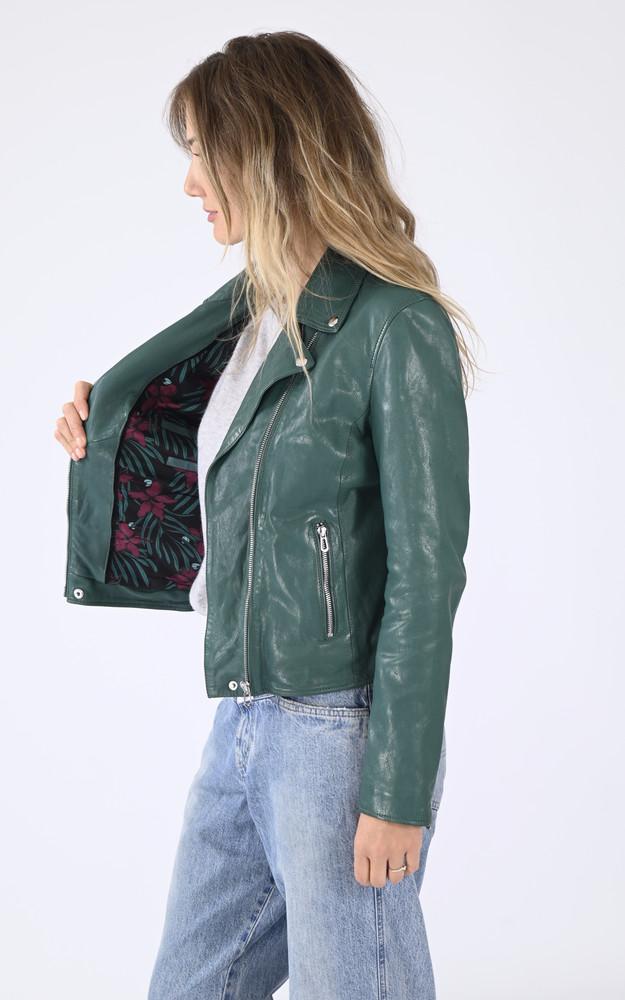 La Canadienne Blouson Cuir Olympe Vert