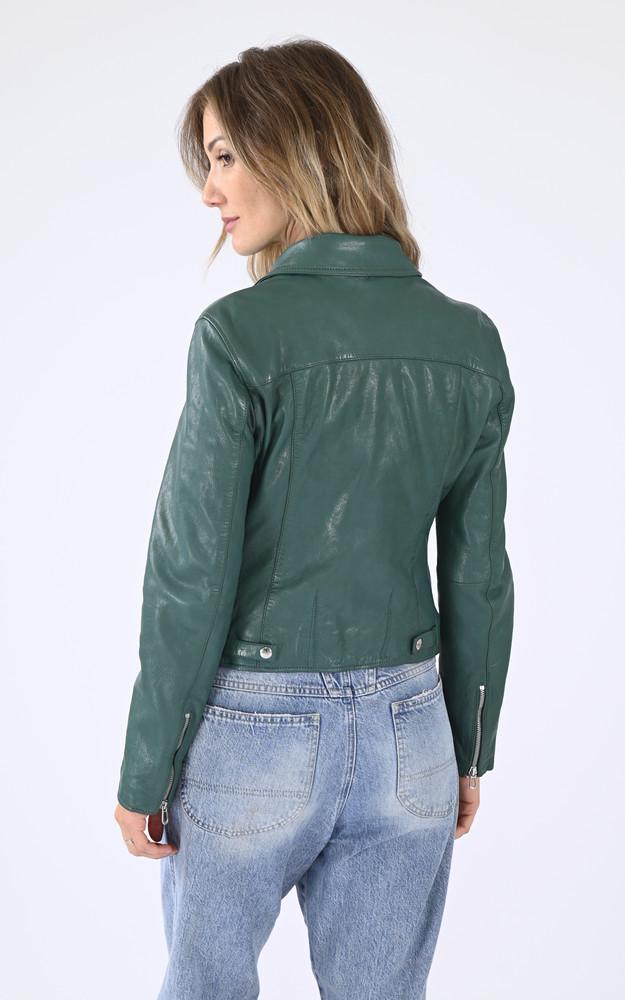 La Canadienne Blouson Cuir Olympe Vert