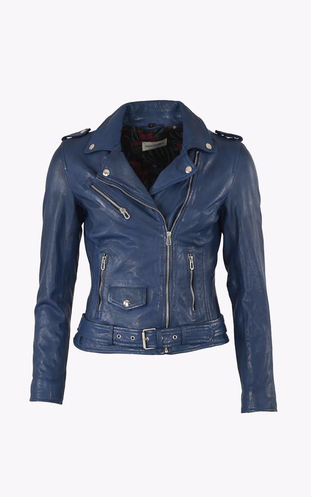 la canadienne Blouson cuir Paula Blue water