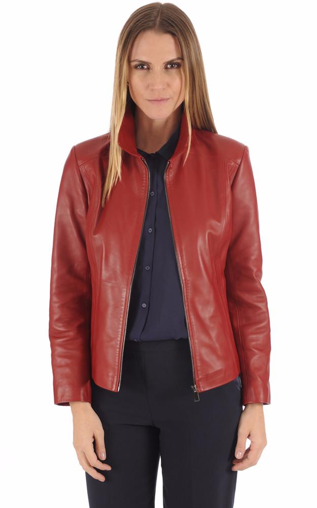 la canadienne Blouson cuir rouge