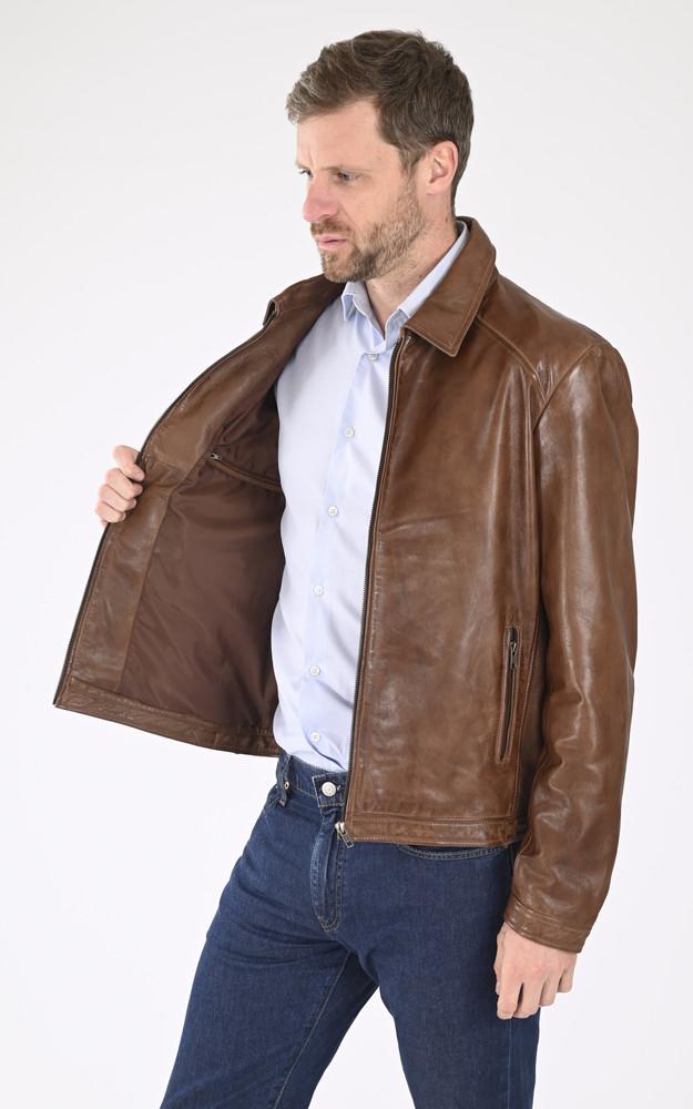 La Canadienne Blouson Cuir Souple Agneau Marron