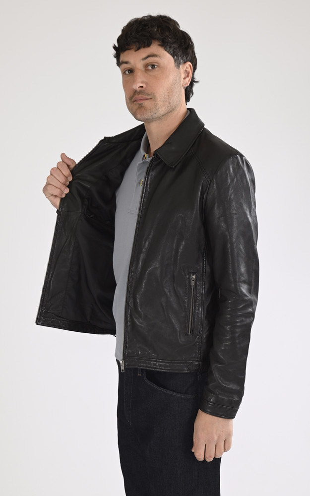 La Canadienne Blouson Cuir Souple Agneau Noir