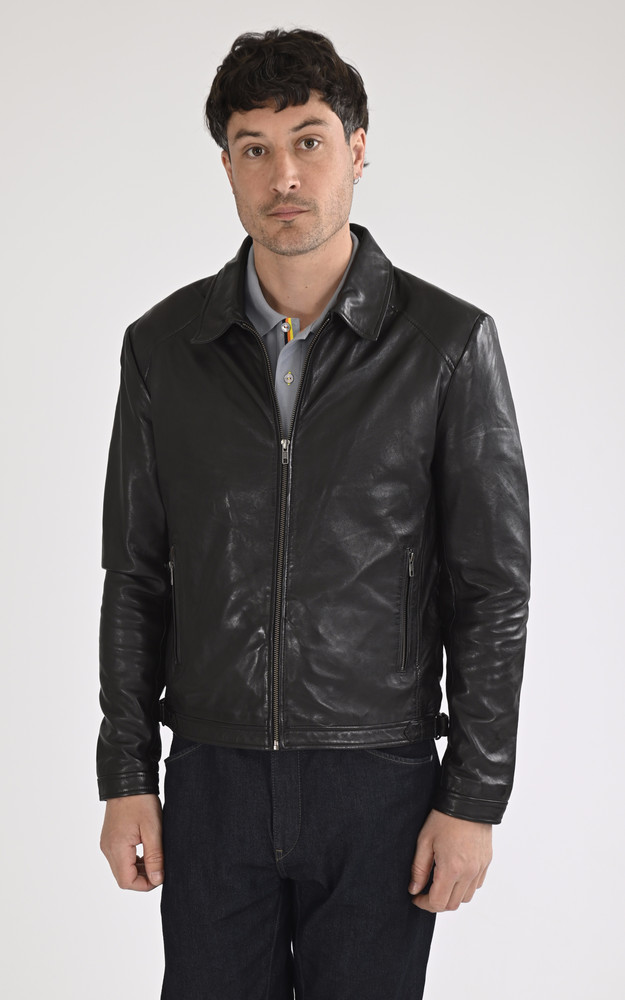 la canadienne Blouson cuir souple agneau noir