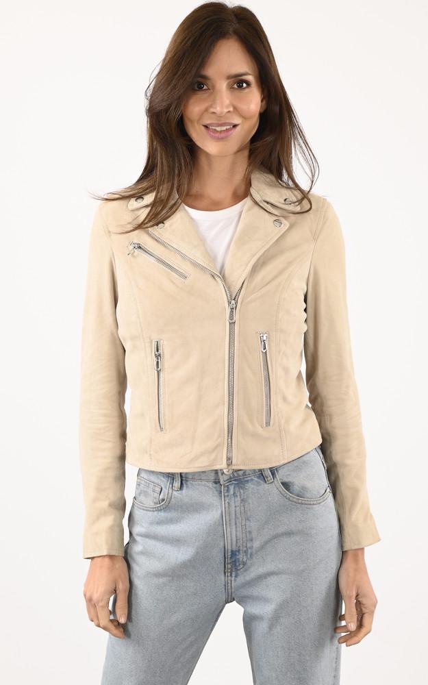 La Canadienne Blouson Cuir Velours Bonita Beige