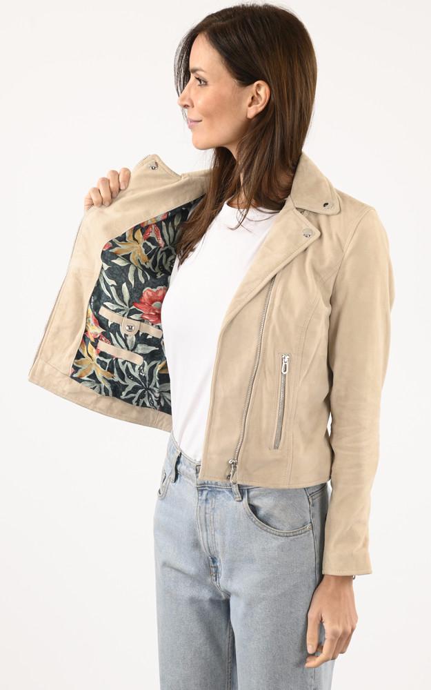 La Canadienne Blouson Cuir Velours Bonita Beige