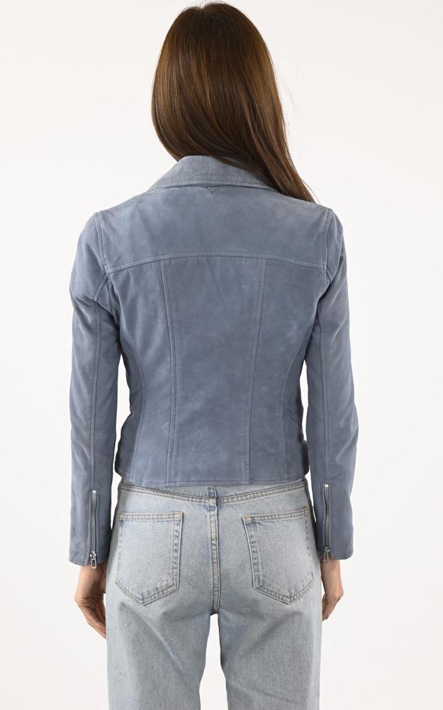 La Canadienne Blouson Cuir Velours Bonita Blue Sky