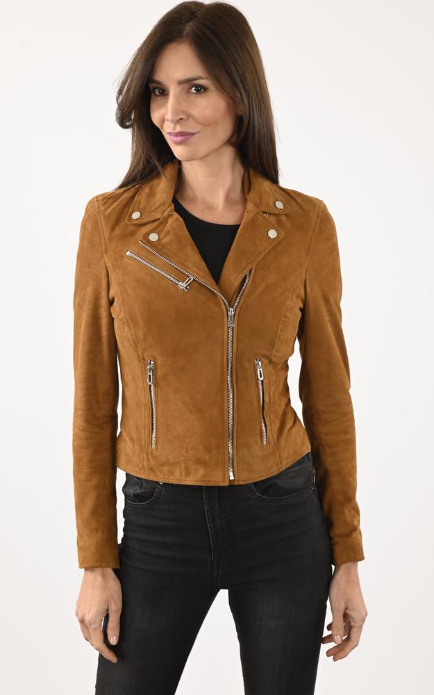 La Canadienne Blouson Cuir Velours Bonita Cognac