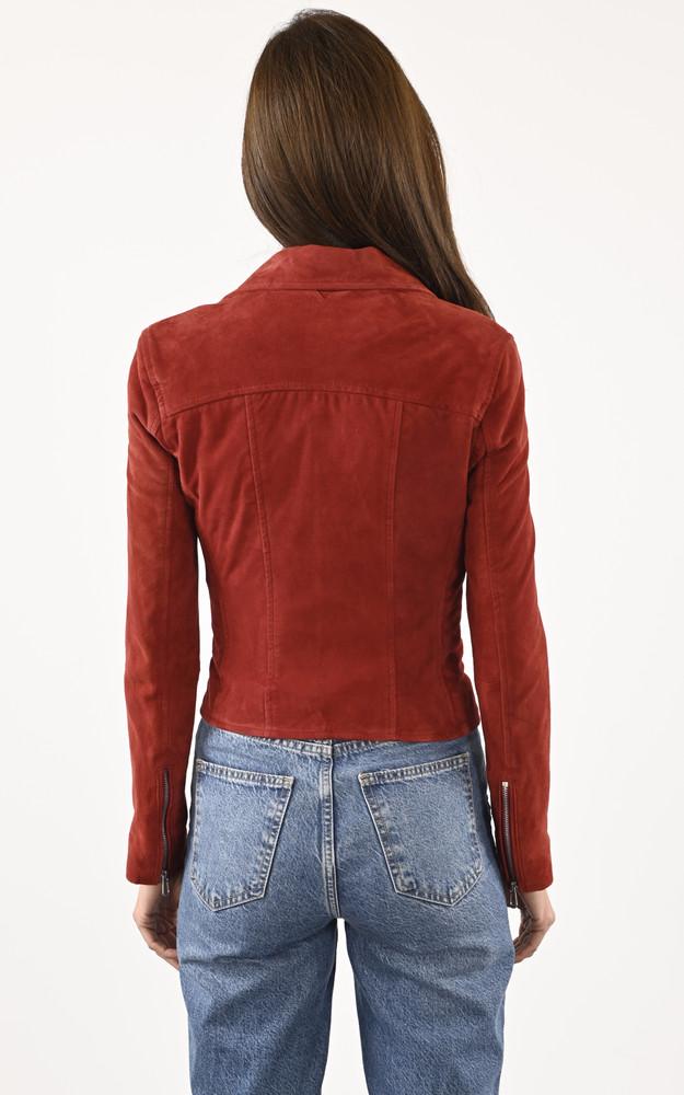 La Canadienne Blouson Cuir Velours Bonita Red