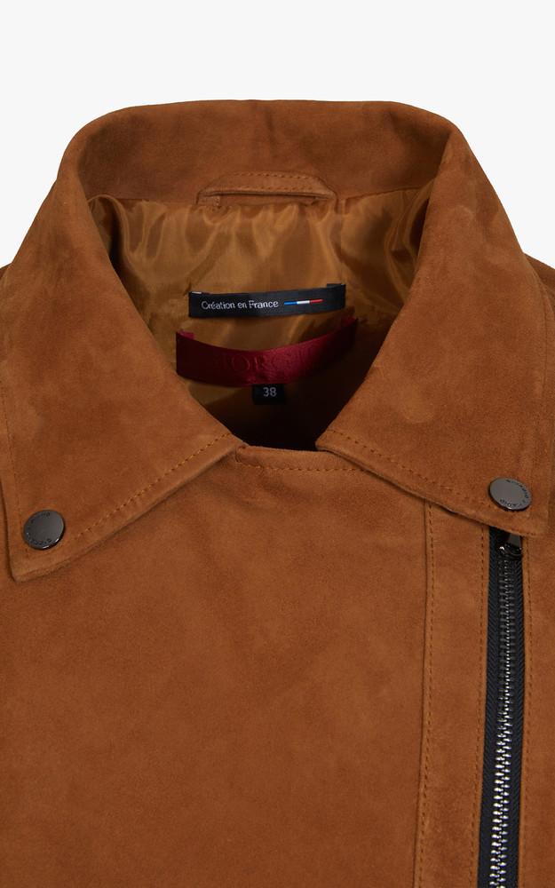 La Canadienne Blouson Cuir Velours Cognac