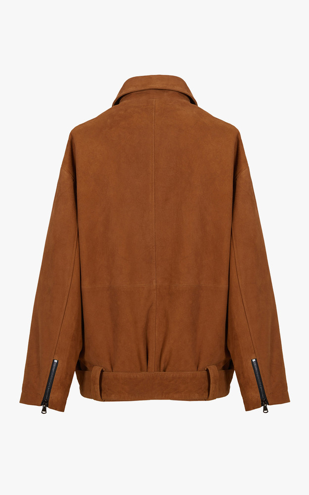 La Canadienne Blouson Cuir Velours Cognac