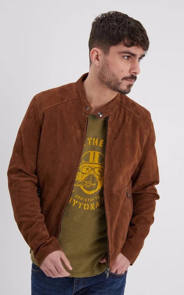La Canadienne Blouson Cuir Velours Delf Tobacco
