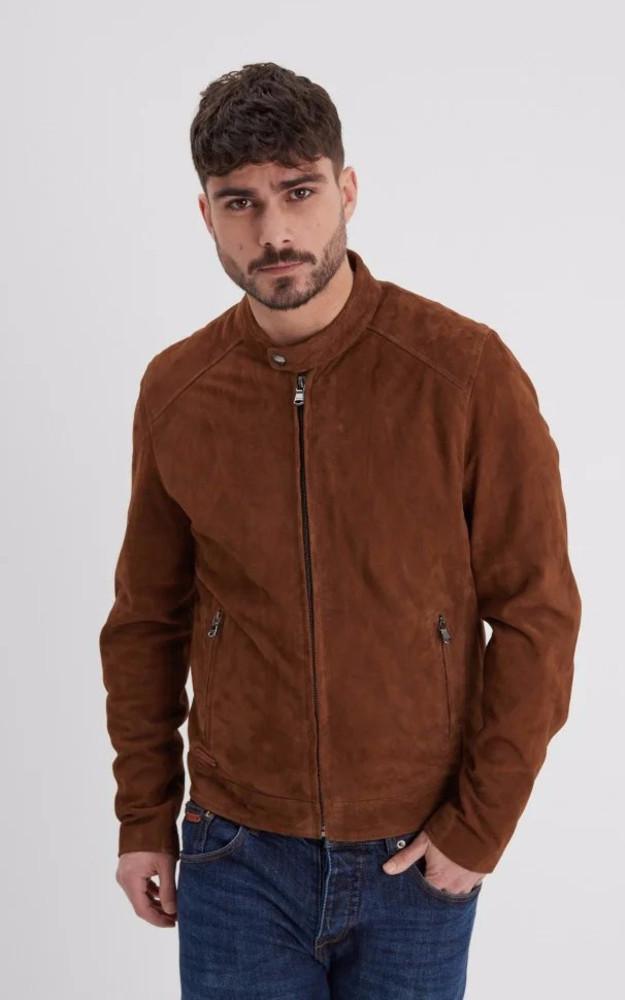 la canadienne Blouson cuir velours Delf Tobacco