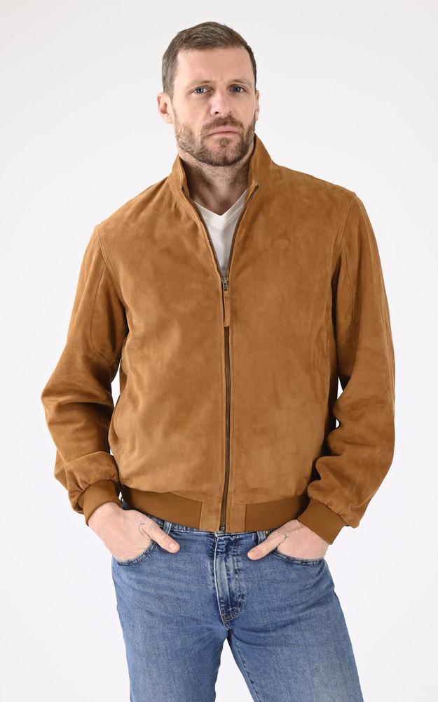 la canadienne Blouson cuir velours Expo cognac