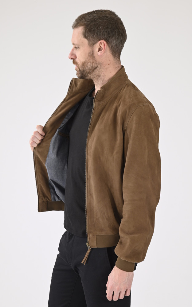 La Canadienne Blouson Cuir Velours Expo Taupe