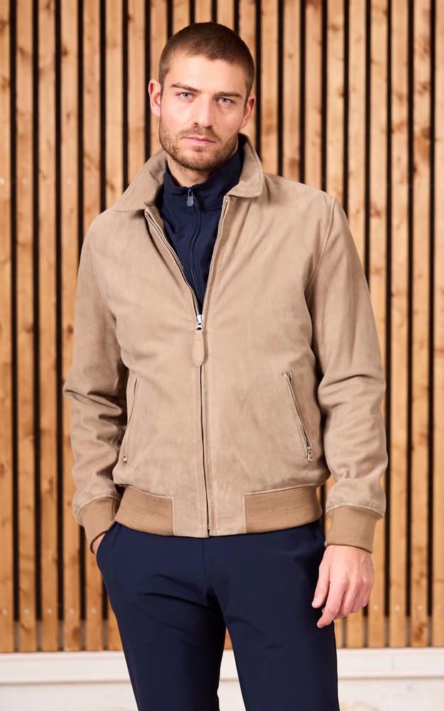 la canadienne Blouson cuir velours LCYALESS beige