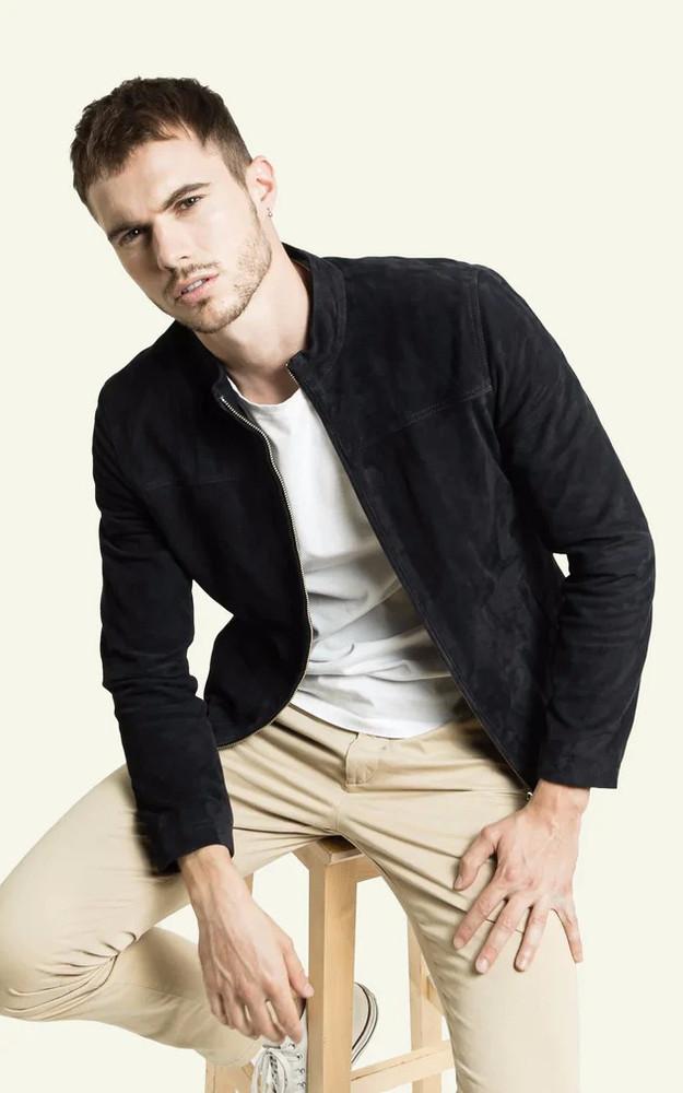 La Canadienne Blouson Cuir Velours Sylvino Marine