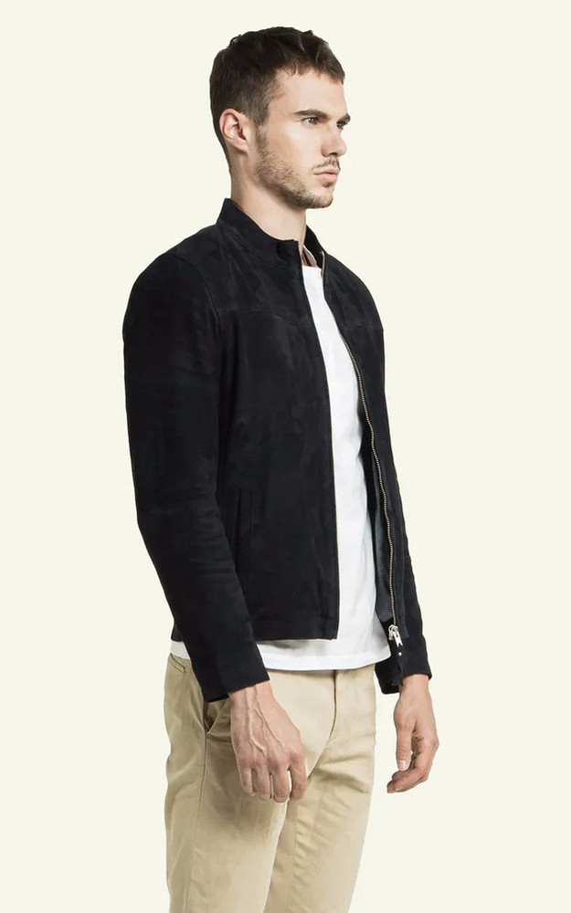La Canadienne Blouson Cuir Velours Sylvino Marine