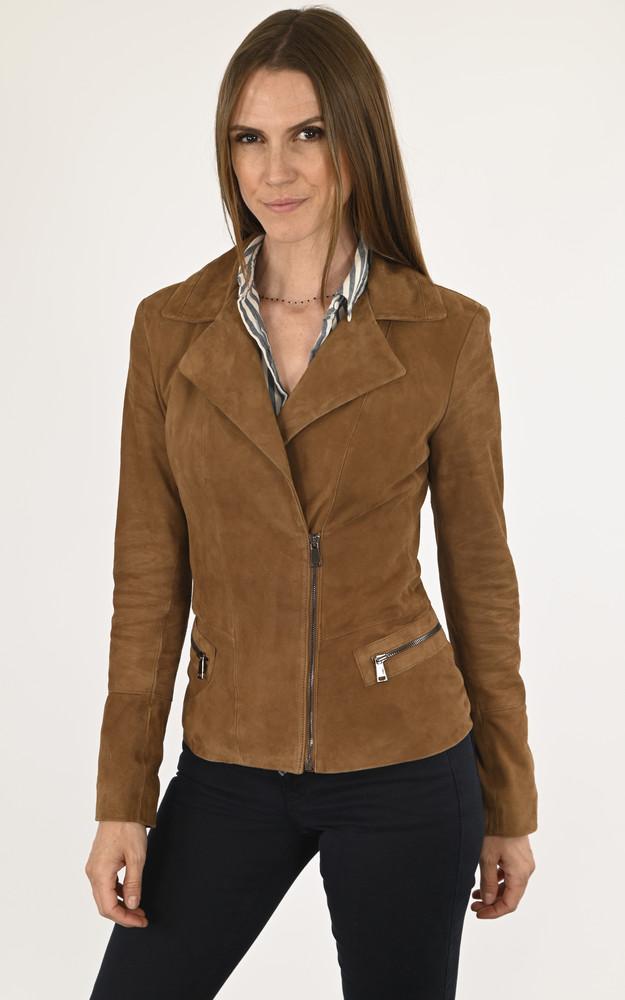 la canadienne Blouson cuir velours tabac