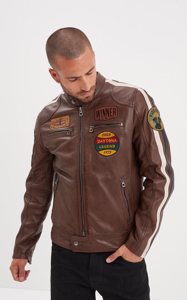 la canadienne Blouson cuir Wartburg marron