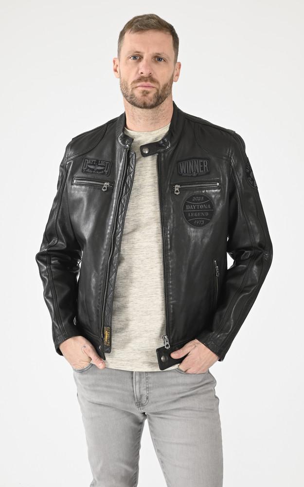 la canadienne Blouson cuir Wartburg noir