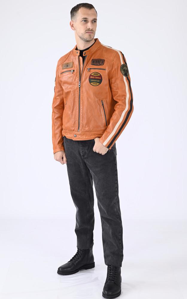 La Canadienne Blouson Cuir Wartburg Orange