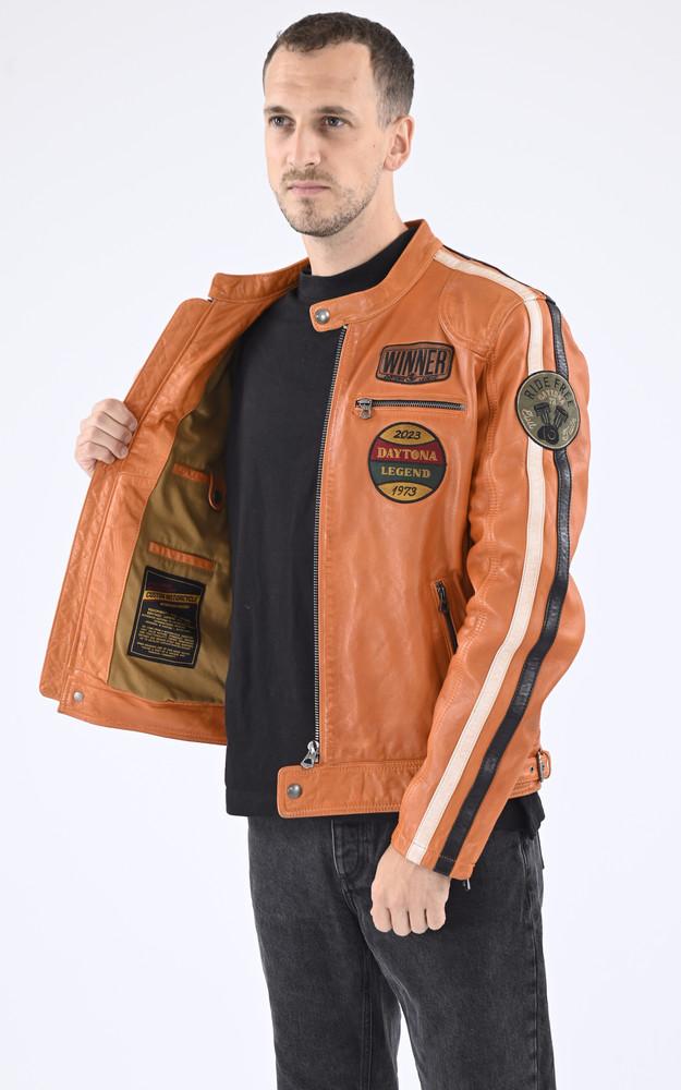La Canadienne Blouson Cuir Wartburg Orange