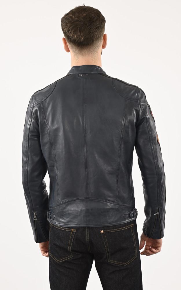 La Canadienne Blouson Cuir Wartburg Short Blue