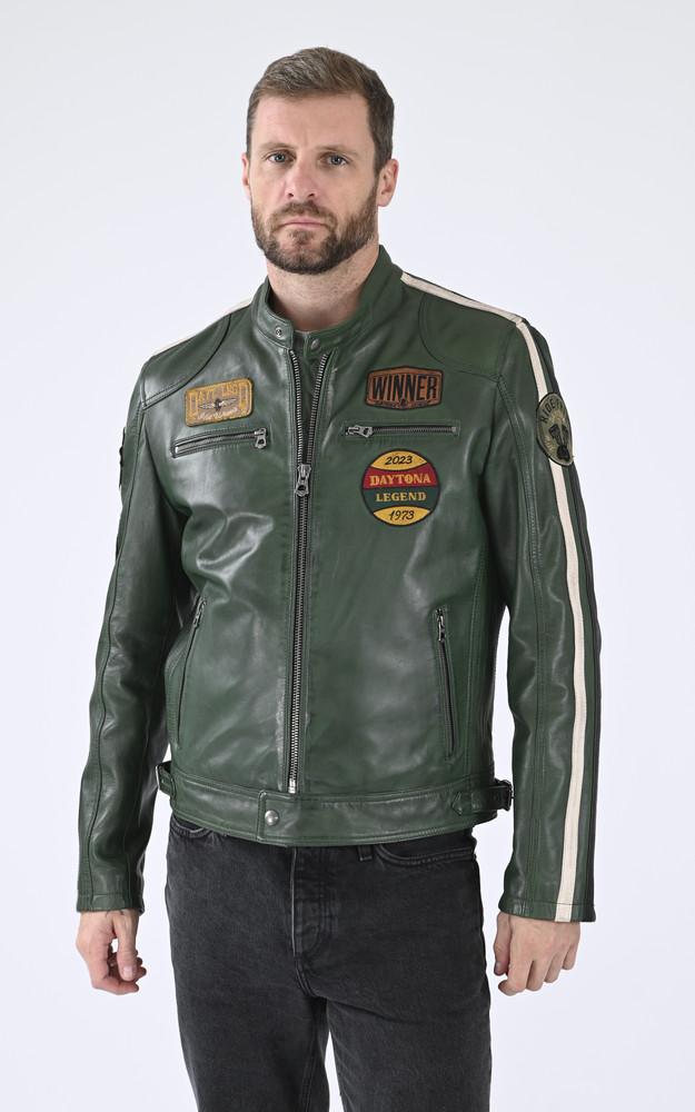 La Canadienne Blouson Cuir Wartburg Vert
