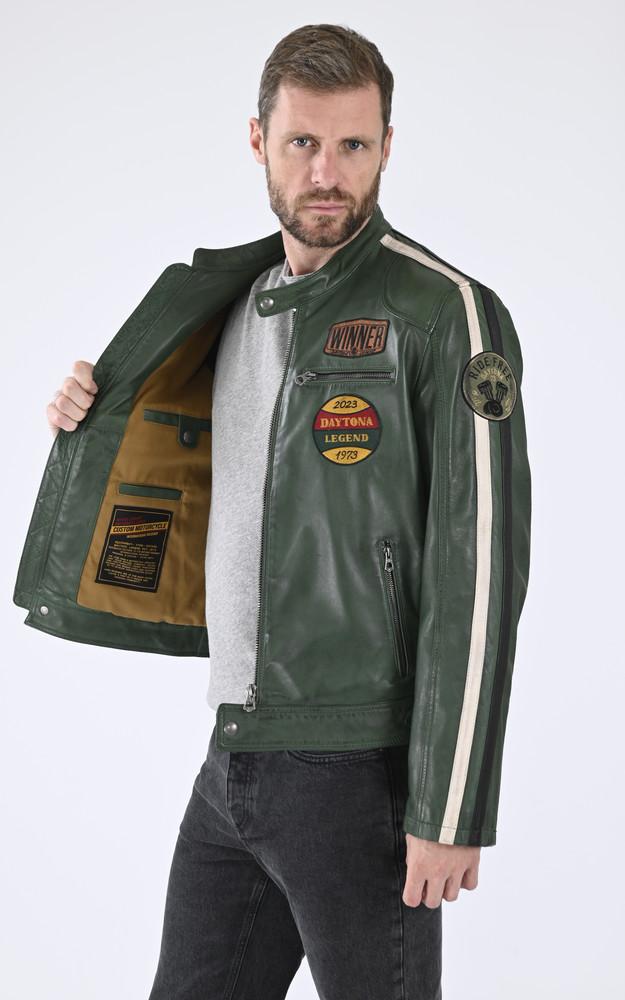 La Canadienne Blouson Cuir Wartburg Vert