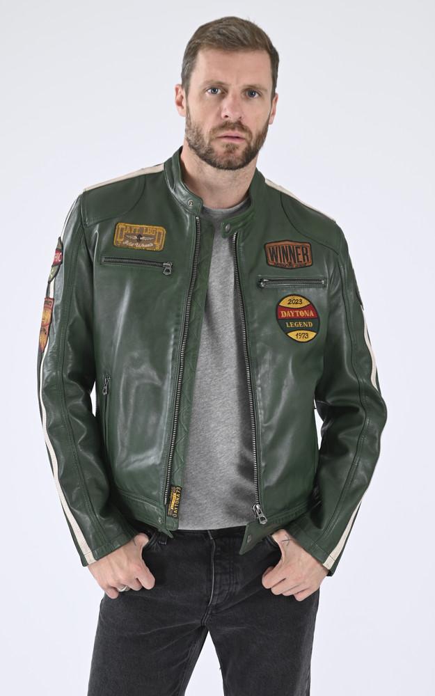 la canadienne Blouson cuir Wartburg vert