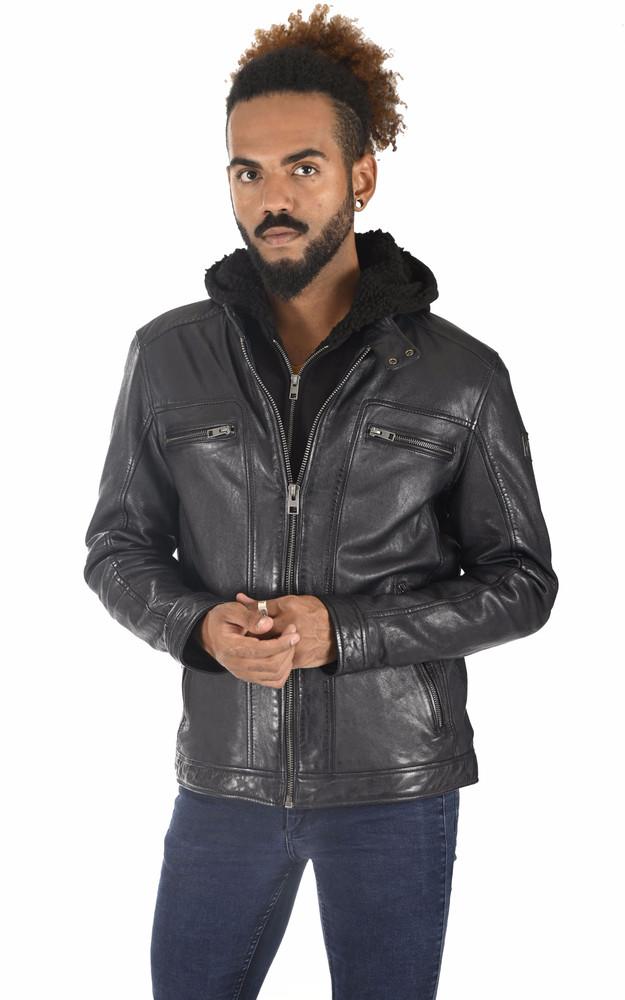 La Canadienne Blouson Drink Cuir Marine