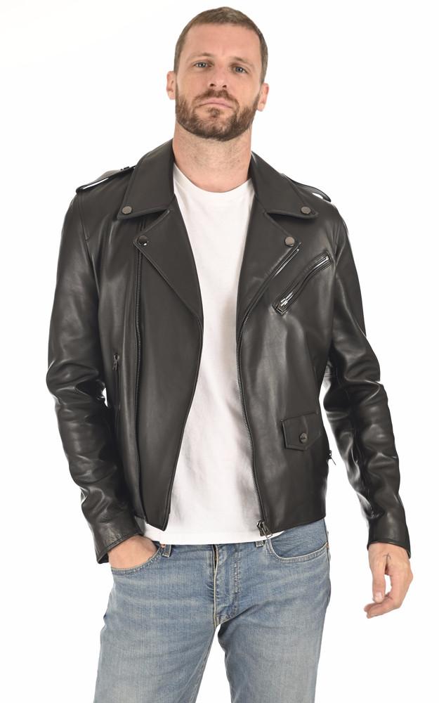 la canadienne Blouson élégant agneau noir